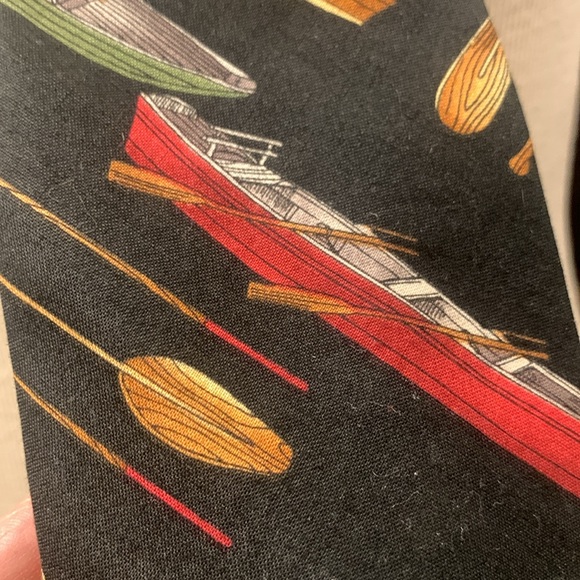 CANOES ROWBOATS OARS PRINT NECKTIE BOATING OUTFITTERS OUTDOORS CAMPING - Picture 5 of 13